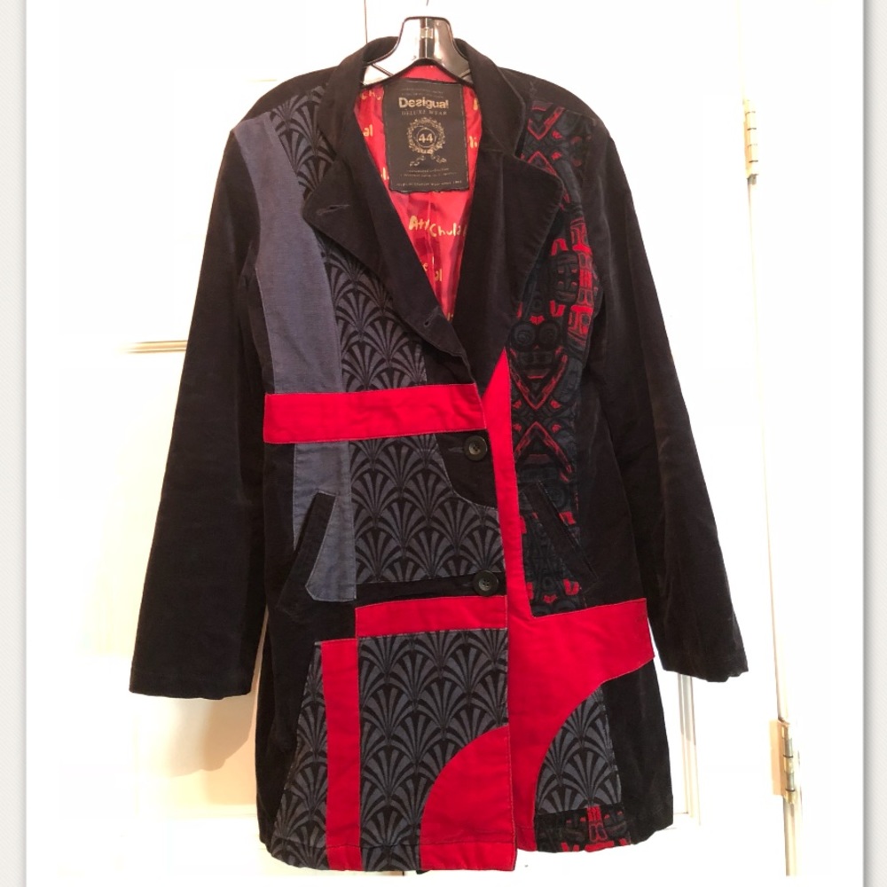 Desigual RARE Velvet Patchwork Jacket